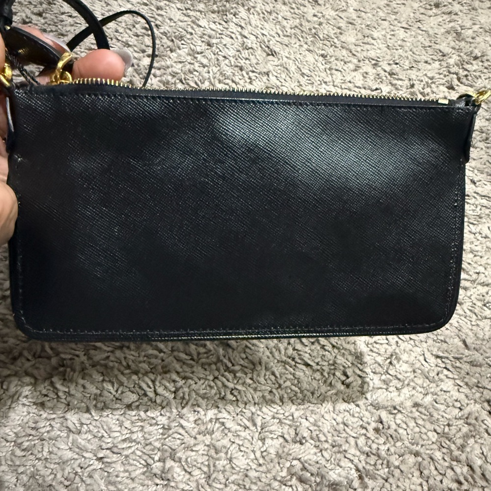 Preloved Prada Saffiano Pochette Black Leather Crossbody Bag - Picture 3 of 6